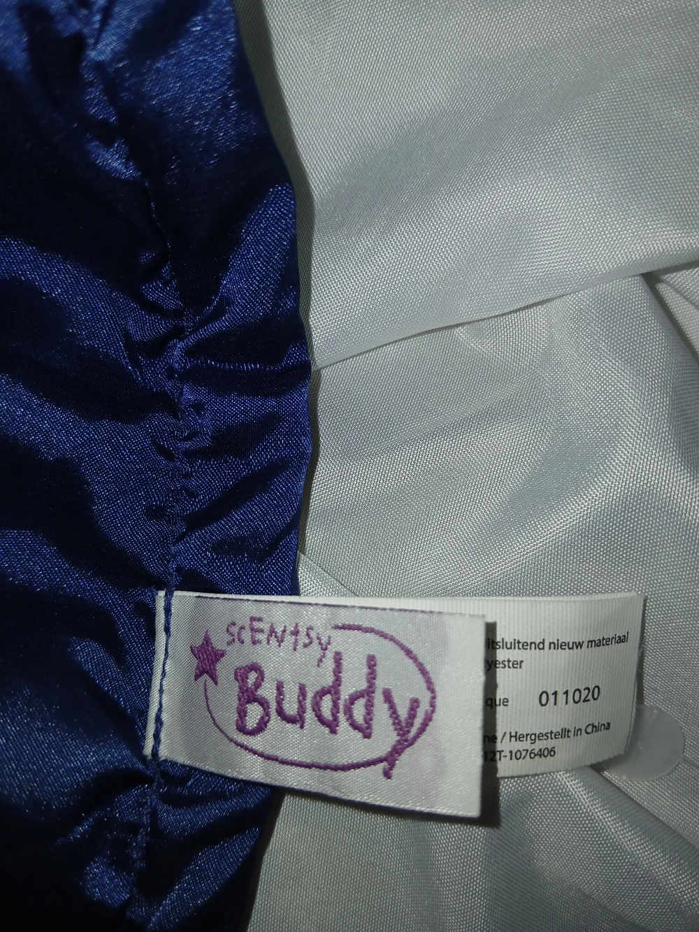 Scentsy Buddy Teddy Bear Plush Security Blanket Lovey Gray Blue Satin Trim